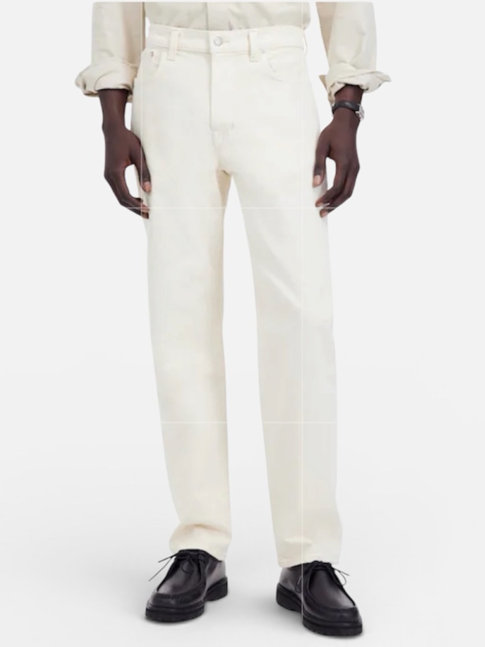 Madewell Men's The 1991 Straight-Leg Jean Comfort Stretch Ecru Wash Size 33 x 30